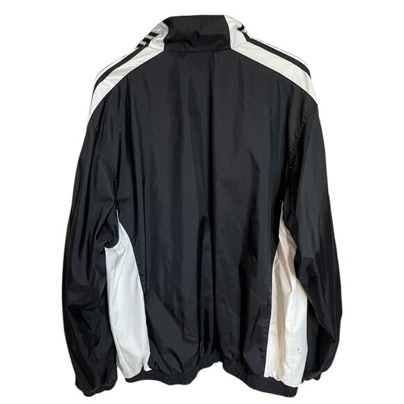 Adidas Black White Track Jacket Zip Up Retro Y2K Windbreaker Men’s XL - Picture 2 of 10